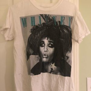 White Whitney Houston graphic tee